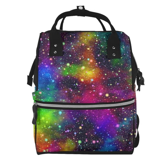 Hirioo Bright Universe for Mummy Diaper Bag Backpack Diaper Bag Backpack for Moms and Dads Unisex Shoulder Bags Travel Hiking Outdoor Pack