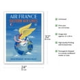 thumbnail image 2 of France - Eastern Air Lines - Deux Reseaux (Two Networks - One Single Ticket) - Vintage Airline Travel Poster by Plaquet c.1950 - Fine Art Matte Paper Print (Unframed) 24x32in, 2 of 4