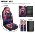 thumbnail image 6 of Xoenoiee Sloth Flower Print Car Accessories Set of 5, PU Leather Car Seats Cover Protector, Seatbelt Cover, Auto Armrest Cover Protector for Most Vehicle, SUV, Truck, 6 of 7