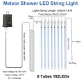 Rosnek Meteor Shower Lights Outdoor, Christmas Lights Low Voltage Outdoor Waterproof Falling