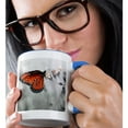 thumbnail image 2 of 3drose, Monarch Butterfly, 11oz Two-tone Blue Mug, 2 of 6