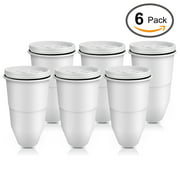 6 Pack AQUACREST Refill Water Filter for ZeroWater Pitcher and Dispenser