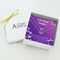 thumbnail image 3 of Anavia Unbiological Daughter Jewelry, Step Daughter Necklace Gift, Bonus Daughter Birthday Card Gift, Mother Daughter Set Necklace-[Two Silver Mini Crystal Heart, Royal Purple Gift Card], 3 of 3