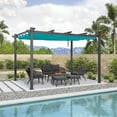 thumbnail image 2 of PURPLE LEAF Pergola 10' X 13' Outdoor Retractable Pergola with Sun Shade Canopy Patio Metal Grape Trellis Pergola Grill Shelter Pergola for Porch Garden Yard, Turquoise Blue, 2 of 13