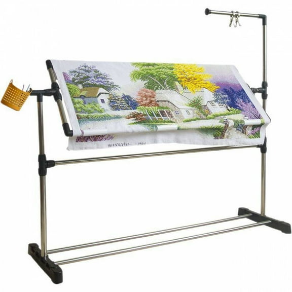 Embroidery Frame Floor-Standing Type Cross Stitch Embroidery Frame Holder Adjustable Height , Standing Embroidery Lap Table for Art Craft Sewing Holder,115cm