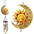 thumbnail image 1 of Sun Moon Solar Wind Chimes for Outdoors Crackled Glass Ball Waterproof Wind Chimes for Outdoors Deep Tone Release Garden Decor Sympathy Gift for Women, 1 of 4
