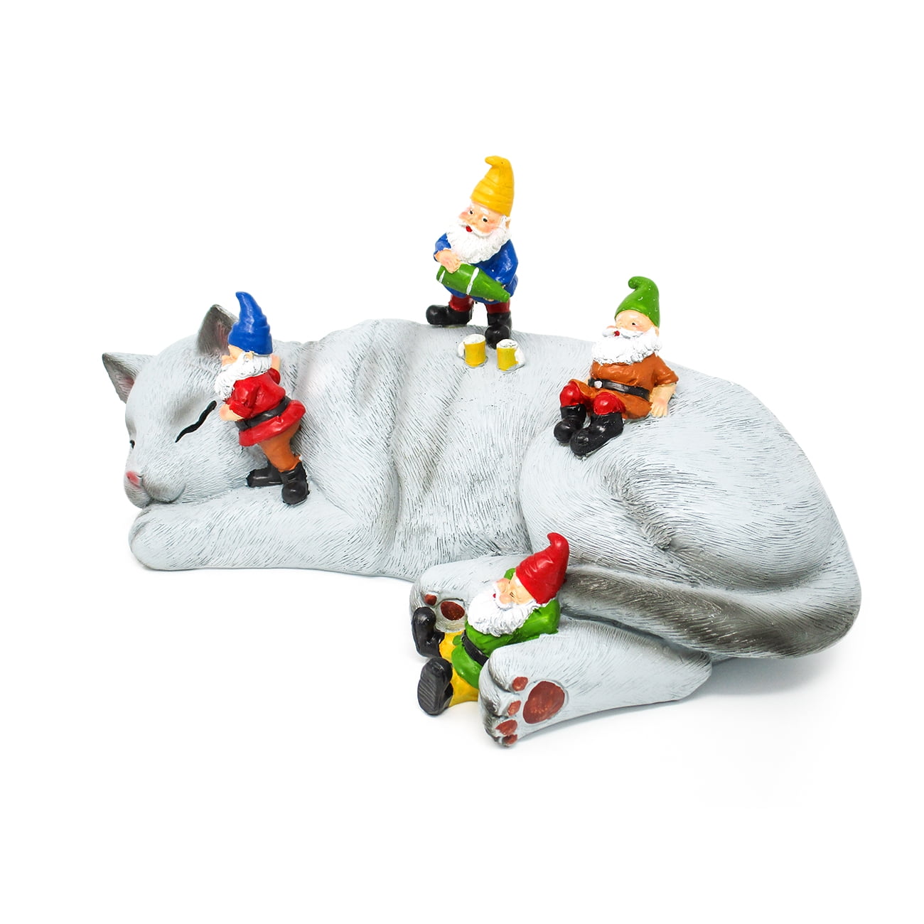 Funny Outdoor Lawn Garden Cat Gnome Statue Gift by Hilarious Home