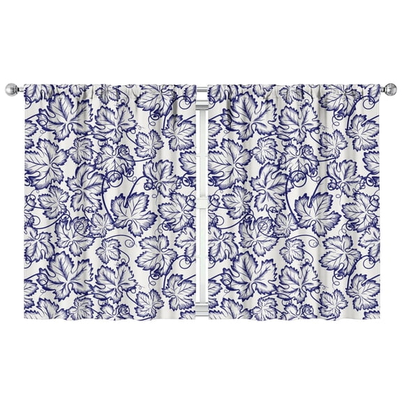 Watercolor Floral Curtains 2 Panels 42x54 Inch, Rod Pocket Blackout Drapes for Bedroom and Reading Corners