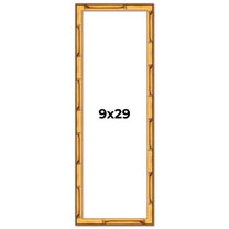 9x29 Frame Gold Bamboo Solid Wood Picture Frame | 1 Inch Moulding Width | Interior Frame Depth 0.75
