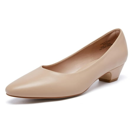 ComStar International Women s Comfortable Formal Work Shoes  Nude Low Heel Pointed Toe  Size 10.5