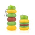 thumbnail image 1 of with carabiner 600ml Collapsible Water Bottle, Large bpa Free Travel Water Bottle Reusable Water Bottle-green, 1 of 5
