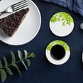 thumbnail image 6 of FMSHPON Green Leaf Set of 4 Round Coaster for Drinks, Absorbent Ceramic Stone Coasters Cup Mat with Cork Base for Home Kitchen Room Coffee Table Bar Decor, 6 of 6