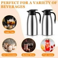 thumbnail image 4 of 2 Pcs Thermal Coffee Carafe Insulated Stainless Steel Coffee Carafe for Hot Liquid Vacuum Thermal Pot Creamer Pitcher Dispenser with Brushes Keeping Hot Water Milk(Silver,68 oz), 4 of 7