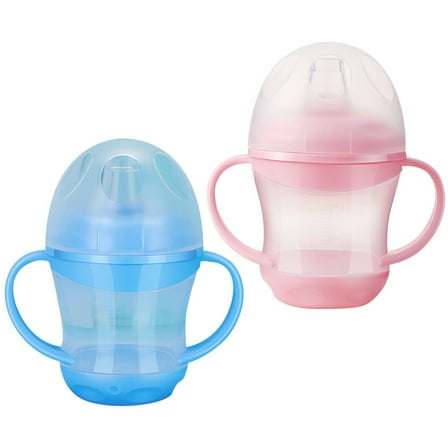 ELAYARD Back to School 2pcs Child Drinking Cups Round Silicone Sippy Cups for Daily Use