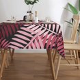 thumbnail image 3 of YFYANG Rectangular Polyester Table Cloth Pink Leaves Texture Table Cover for Indoor Outdoor Kitchen Restaurant Table Decoration Tablecloths，54" X 72", 3 of 9
