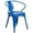 Blue, variant on Bowery Hill Industrial Metal Stackable Dining Arm Chair in Yellow