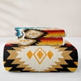 thumbnail image 5 of jejeloiu Sunset Aztec Quilt King For Men Women,Geometric Print King Coverlet Set,Orange Blue,3pcs, 5 of 7