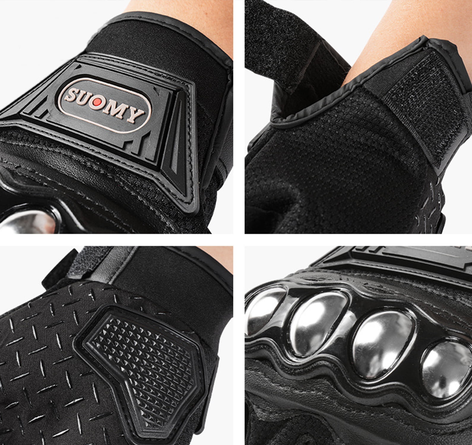 SapphireShack Half Finger Motocycle Gloves for Summer, Nylon, Stainless Steel Shell Breathable Lightweight Motorcyle Gloves, Touchscreen Motorcycle Riding Gloves for Road Racing( Green,XL,1 Pairs)