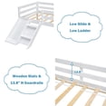 thumbnail image 4 of Bellemave Twin Size Low Loft Bed Frame with Slide and Ladder Low Bed Frame With Roof and Guardrails Junior Loft Bed Solid Wood Bed, No Box Spring Needed, White, 4 of 11