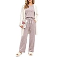 thumbnail image 4 of UVN Womens Pajama Sets Long Sleeve Tops and Pants 2 Piece Outfits Fall Casual Sleepwear Nightwear Soft Pjs Lounge Sets, 4 of 11