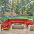thumbnail image 3 of Noble House Brava 10 Seater U-Shaped Sectional Sofa Set Teak Red/Light Gray, 3 of 18