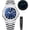 M-Blue, variant on Mens Stainless Steel Watch, Quartz Analog Watches for Men with Date, Waterproof Luminous Business Dress Wristwatch, Classic Casual Fashion Watch for Men