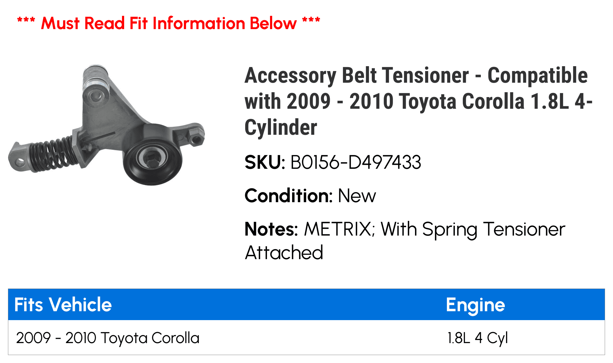 Toyota hotsell corolla belt