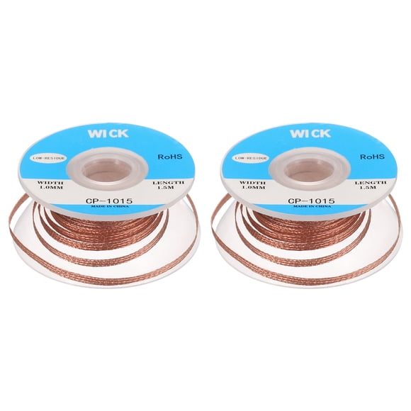 Uxcell Solder Wick Braid No-Clean Desoldering Wick Braid for Remove the Solder Electrical Components 0.04 Inch x 5 Feet