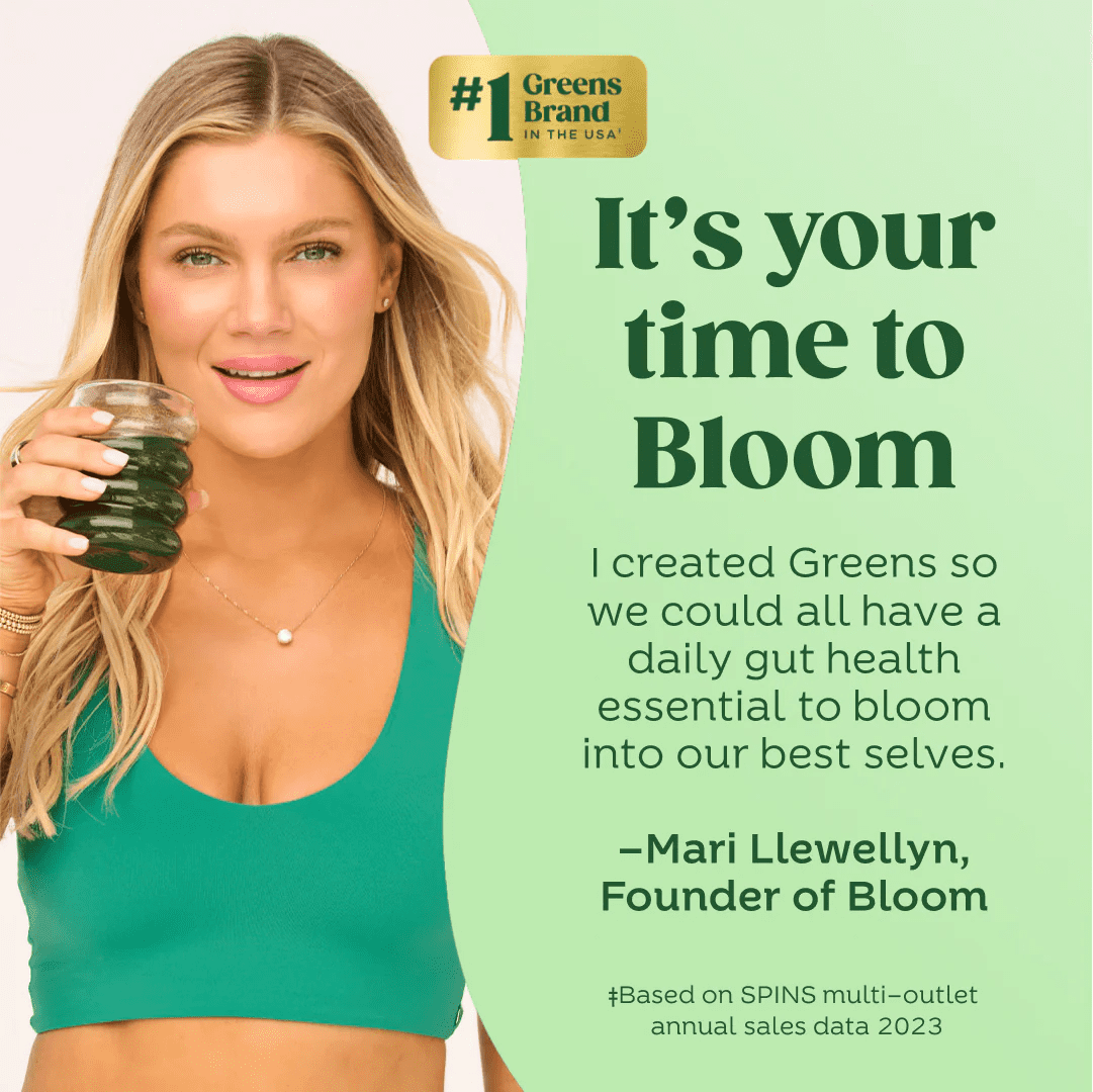 Bloom Nutrition Greens & Superfoods Powder, Strawberry Kiwi, 25 Servings