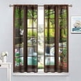 thumbnail image 4 of Forest Curtains, Spring Nature Theme Floral Landscpae Scenery Pattern Window Treatments for Living Room Bedroom Home Decor, Forest Jungle Animal ELk Deer Birds Print Drapes 52x84 Inch, 4 of 6