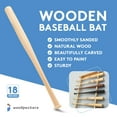 thumbnail image 6 of Wood Baseball bat 17-3/4 Inch Pack of 10 Unfinished Mini Wood Baseball Bat, Small Bat, Party Decor, Bedroom, Crafts, by Woodpeckers, 6 of 6