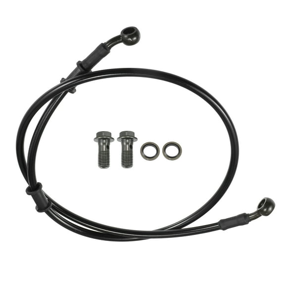 Unique Bargains Brake Hose Motorcycle ATV Braided Hydraulic Brake Line Oil Hose Pipeline 100cm Black Army Green 1 Set