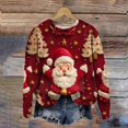 thumbnail image 2 of Christmas Sweater Women Winter Sweaters for Women Christmas Print Long Sleeve Pullover Crewneck Hoodless Athletic Top for Holiday Wear, 2 of 3