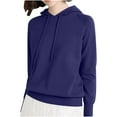 thumbnail image 6 of Womens Knit Hoodie Laides Lightweight Cashmere Sweat Top Solid Casual Long Sleeve Sweatshirt Sweatshirts Trendy Fleece Tunics Jacket Winter Autumn Clothes Sportswear, 6 of 6