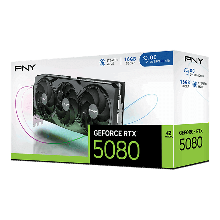 PNY GeForce RTX™ 5080 16GB Overclocked Triple Fan GPU DLSS4