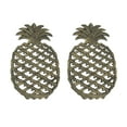 thumbnail image 1 of Ensemble de 2 Pcs Finition Bronze Antique Ananas Tropical en Fonte, 1 of 5