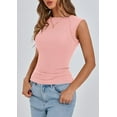 thumbnail image 4 of PRETTYGARDEN Women's Ribbed Tank Tops Summer Cap Sleeve Slim Fitted Knit Basic Casual Tee Shirts Trendy Fashion Clothes, 4 of 9