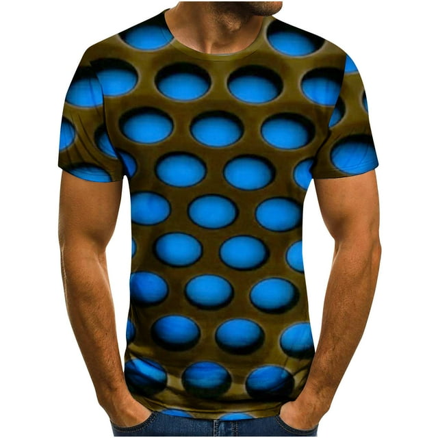 Chemises à Manches Courtes pour Hommes T-Shirt pour Hommes 3D Imprimé Abstrait Non Relocalisé Manches Courtes Col Rond Mode Décontracté Quotidien Vacances T-Shirt Haut Blouses Chemises pour Hommes Manches Courtes