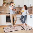 thumbnail image 6 of 2-Piece Kitchen Mat Set Non Slip Washable Floor Mats Decorative Rugs for Kitchen Sink Laundry Flowers and Butterflies Illustration, 6 of 7