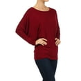 thumbnail image 3 of Moa Collection Women's Relaxed Fit Tunic Top Dolman Sleeve Knit Casual Style, 3 of 4