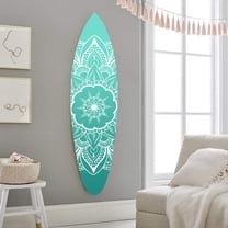 Home Roots Decor 18" x 1" x 76" Wood, Blue, Serenity Surfboard Wall Art