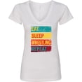 thumbnail image 3 of Inktastic Eat Sleep Wrestling Repeat Women's V-Neck T-Shirt, 3 of 5