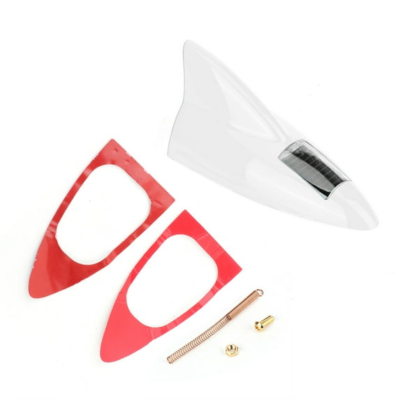 MAYUJIAA 12LED Car Solar Energy Flashing Light Shark Fin Warning Lamp Auto AccessoryWhite QM321-54468