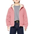 thumbnail image 6 of nerohusy Unisex Boys Girls Fleece Hoodie Sherpa Lined Jacket Zip Up Hooded Sweatshirt Winter Outwear Coat for Kids Cold Weather Pink,11 Years, 6 of 8