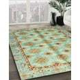 thumbnail image 3 of Ahgly Company Machine Washable Indoor Square Abstract Brown Area Rugs, 5' Square, 3 of 7