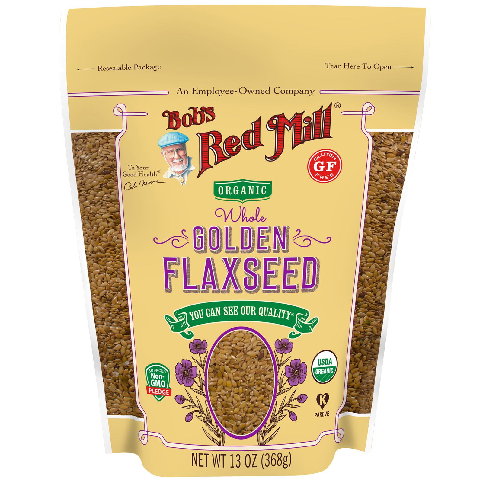 Bob's Red Mill Organic Golden Flaxseed 13 oz Pack of 1