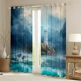 thumbnail image 2 of Manfei Cyan Ocean Marine Black Out Curtains for Teen, Coastal Lighthouse Curtains Pack of 2 (42x63 Each), Nautical Bedroom Curtains, Window Curtains Room Decor, 2 of 6