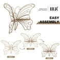 thumbnail image 4 of HLR Outdoor Bench with Butterfly Inspired Pattern, 50" Metal Frame Patio Garden Chair Cast Iron, Brown, 4 of 8