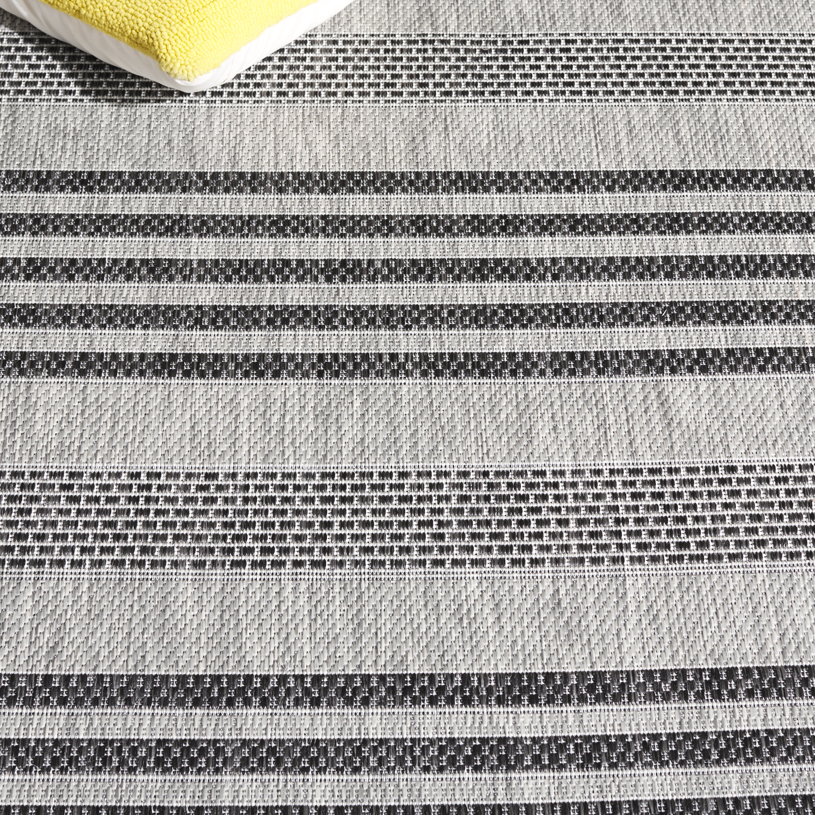 Safavieh Beach House Jenelle Striped Indoor/Outdoor Area Rug, Gray/Charcoal, 6'7" x 6'7" Square