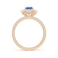 thumbnail image 2 of Angara Natural 0.65 Ct. Tanzanite with Diamond Halo Ring in 14K Rose Gold for Women (Ring Size: 3), 2 of 9